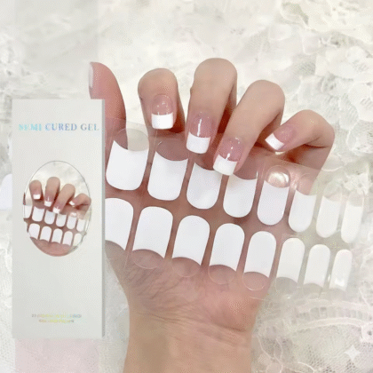 20Tips French Tip UV Gel Nail Strips DIY Long Lasting Wraps