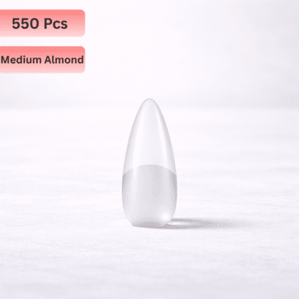 550 Pcs Semi-Matte Transparent Soft Gel Nail Tips - Medium Almond