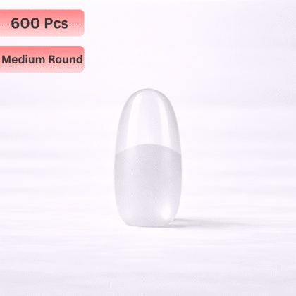 600 Pcs Semi-Matte Soft Gel Nail Tips - Medium Round