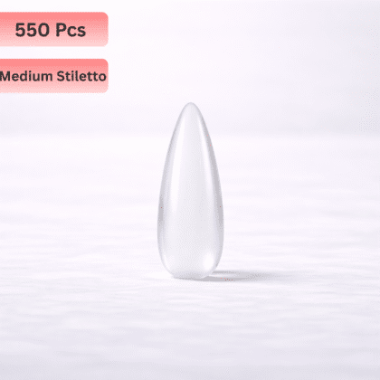 550 Pcs Transparent Soft Gel Nail Tips - Medium Stiletto