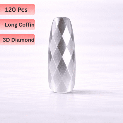 120 Pcs 3D Diamond Soft GelY Nail Tips - Long Coffin