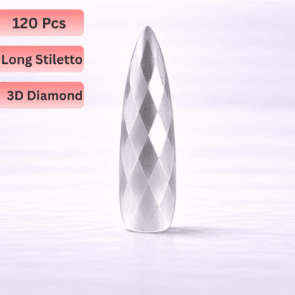 120 Pcs 3D Diamond Soft GelY Nail Tips - Long Stiletto