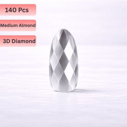 140 Pcs 3D Diamond Soft GelY Nail Tips - Medium Almond