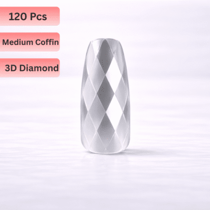 120 Pcs 3D Diamond Soft GelY Nail Tips - Medium Coffin