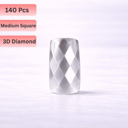 140 Pcs 3D Diamond Soft GelY Nail Tips - Medium Square