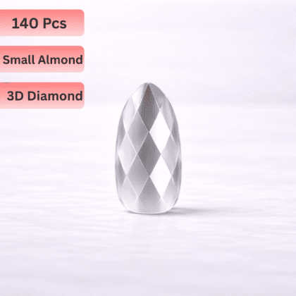 140 Pcs 3D Diamond Soft GelY Nail Tips - Small Almond
