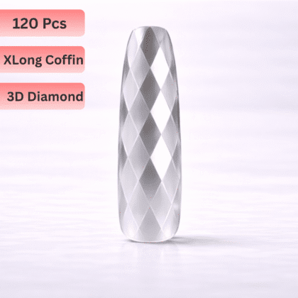 120 Pcs 3D Diamond Soft Gel Nail Tips - XL Coffin