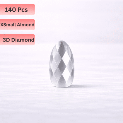 140 Pcs 3D Diamond Soft GelY Nail Tips - XS Almond