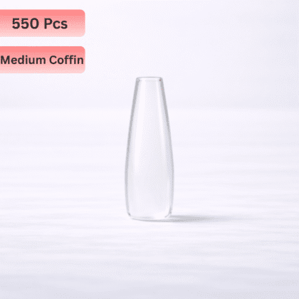 550 Pcs Transparent Soft Gel Nail Tips - Medium Coffin