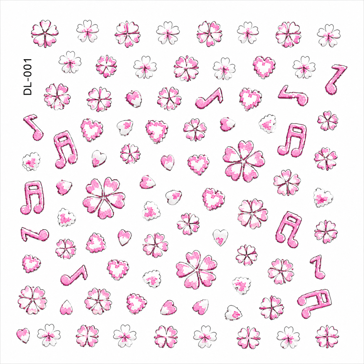 2D Embossed Nail Sticker – DL-001