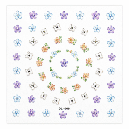 2D Embossed Nail Sticker – DL-009