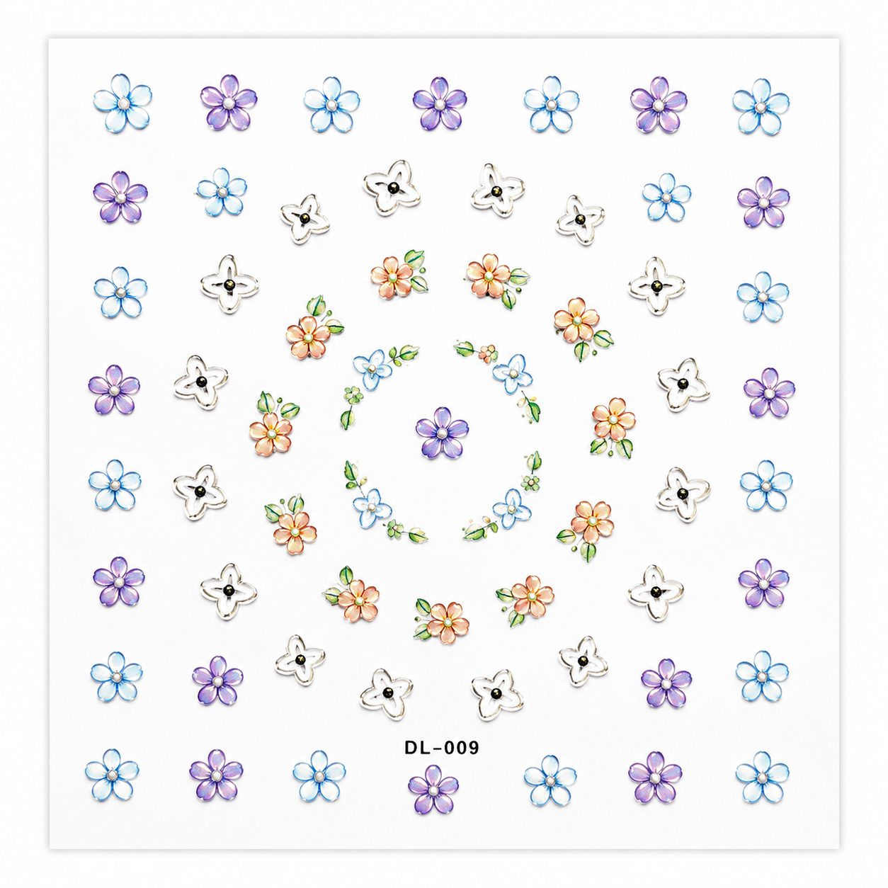 2D Embossed Nail Sticker – DL-009
