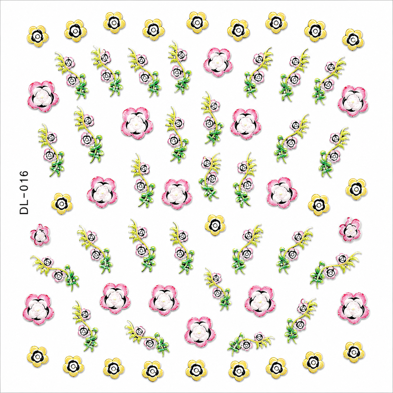 2D Embossed Nail Sticker – DL-016
