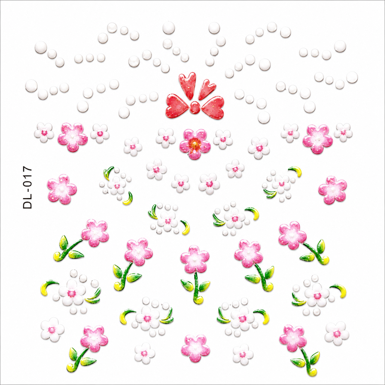 2D Embossed Nail Sticker – DL-017