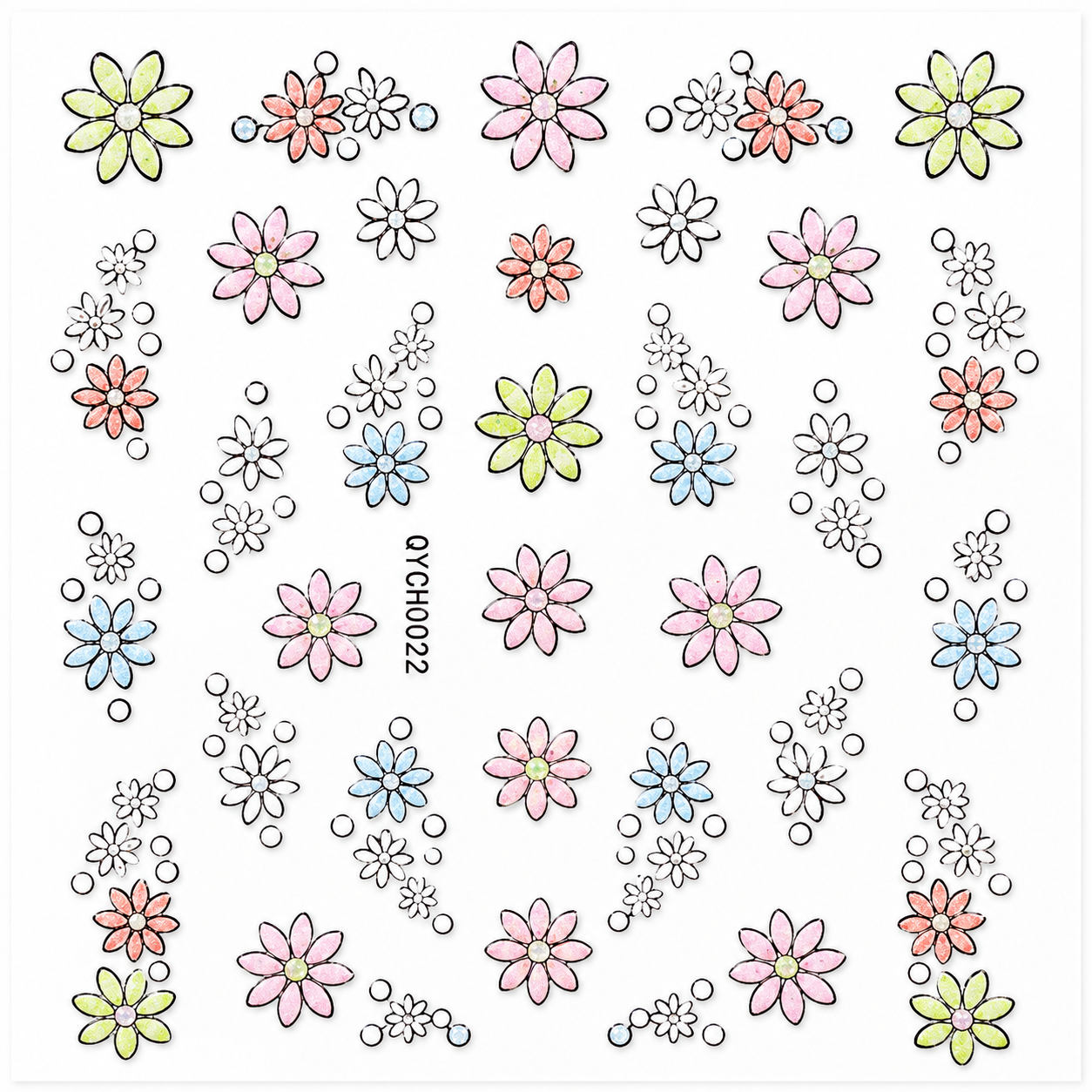 2D Embossed Nail Sticker – QYCH0022