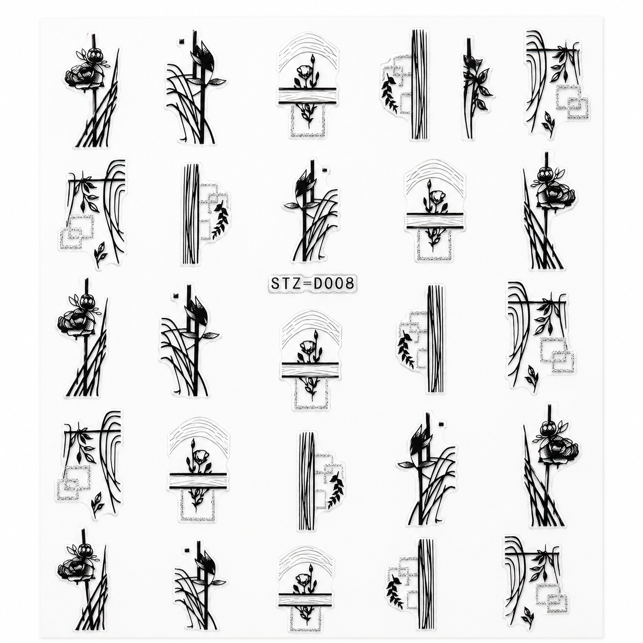 2D Embossed Nail Sticker – STZ-D008