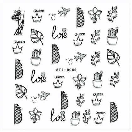 2D Embossed Nail Sticker – STZ-D009