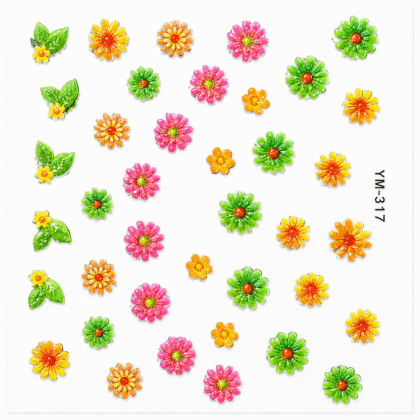 2D Embossed Nail Sticker – YM-317