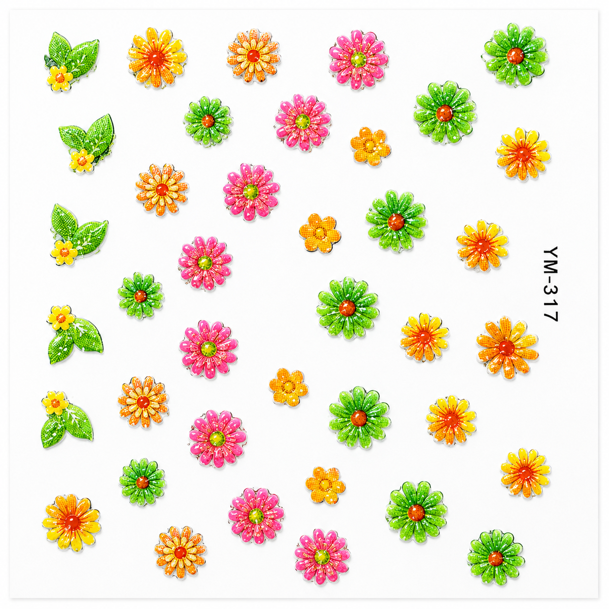 2D Embossed Nail Sticker – YM-317