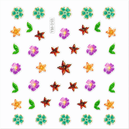 2D Embossed Nail Sticker – YM-318