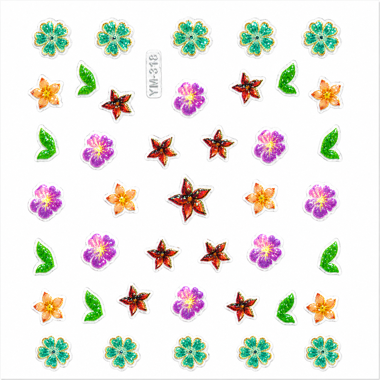 2D Embossed Nail Sticker – YM-318