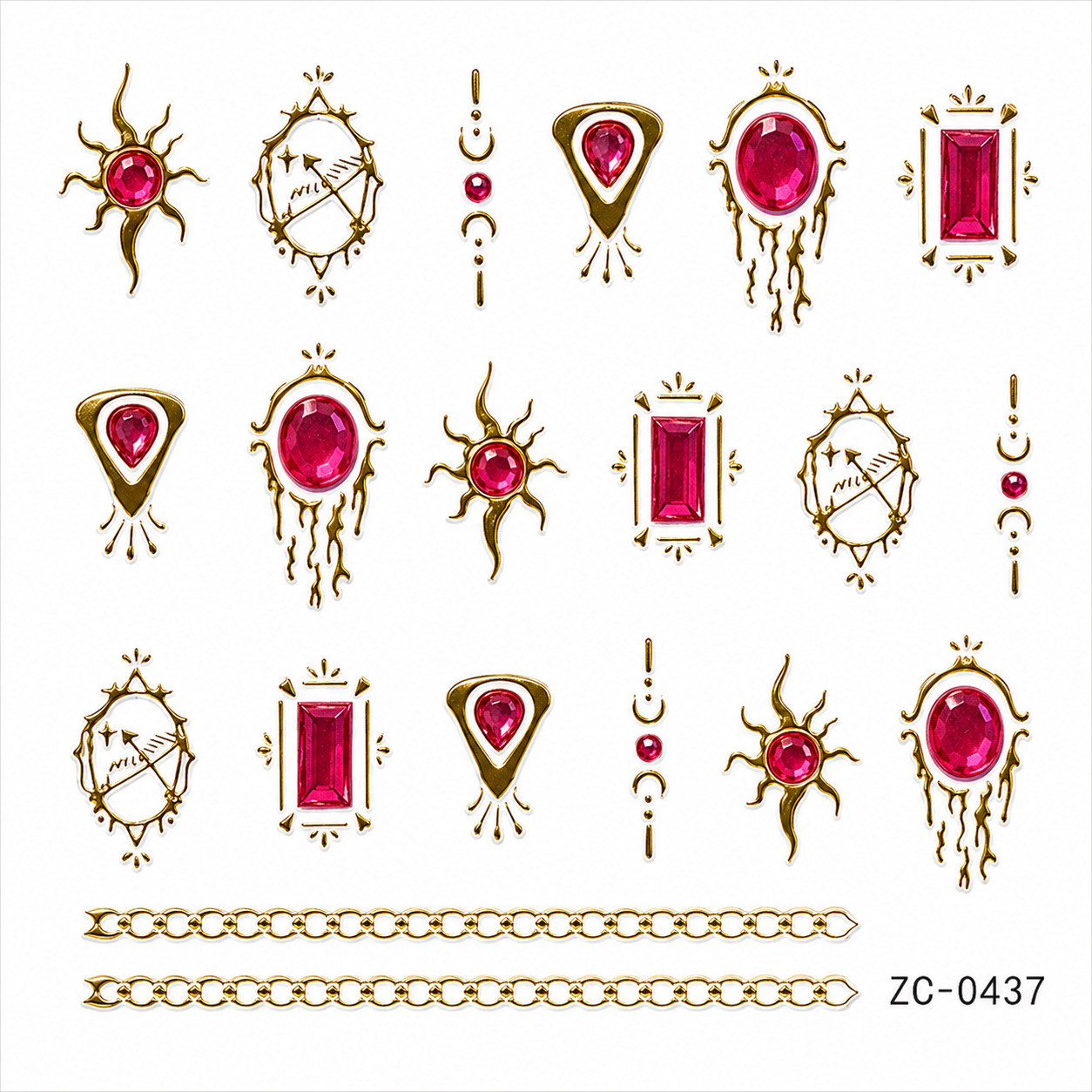 3D Gemstone Effect Nail Sticker – ZC-0437
